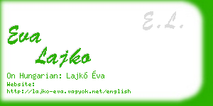 eva lajko business card